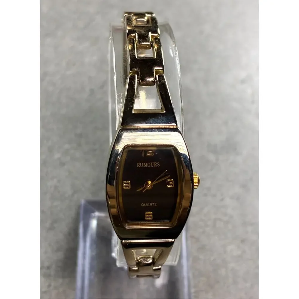 Rumours Women's Quartz Tonneau Watch Light Gold Tone Brushed Dial 7